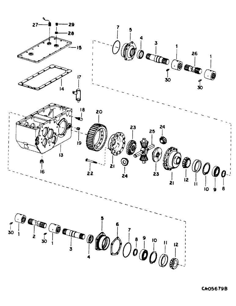 Схема запчастей Case IH 1440 - (07-05) - DRIVE TRAIN, TRANSMISSION, DIFFERENTIAL SHAFT Drive Train