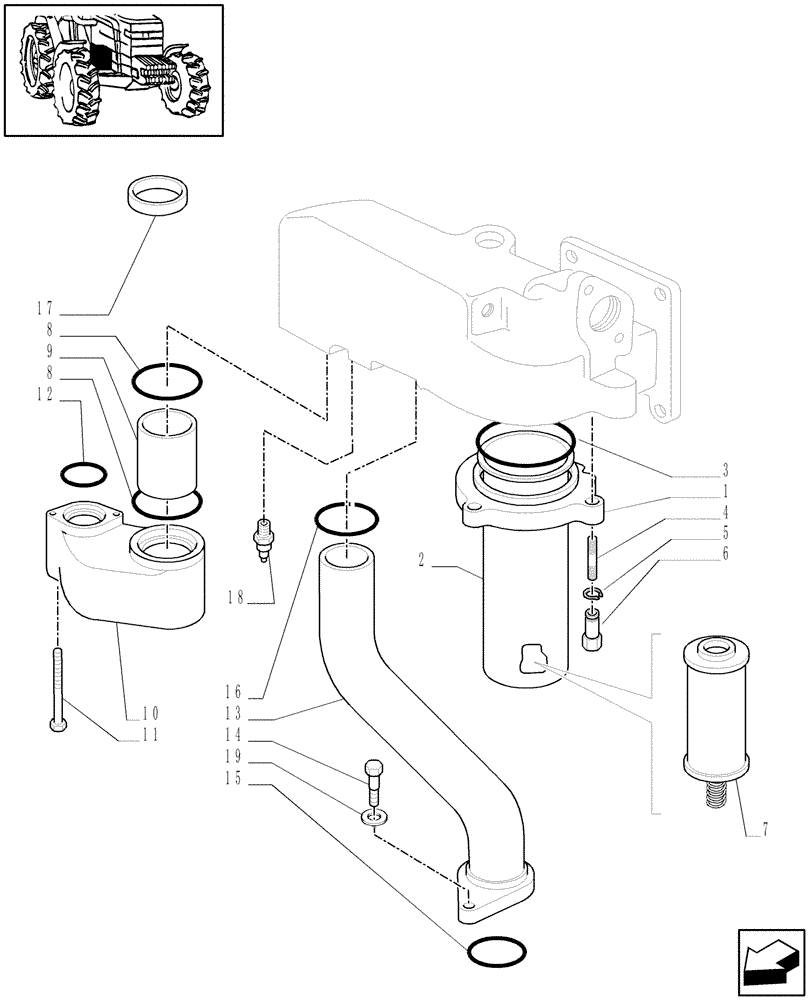 Схема запчастей Case IH MXM175 - (1.32.8/02[05]) - PUMPS FOR HYDRAULIC SYSTEM AND LIFT (03) - TRANSMISSION