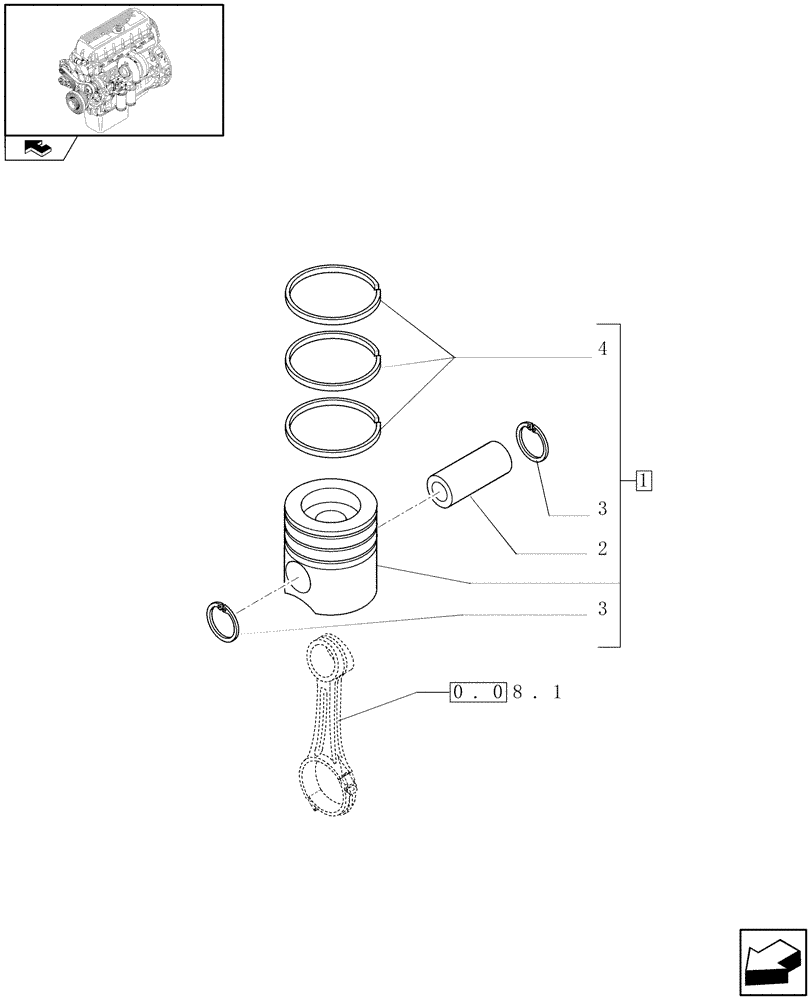 Схема запчастей Case IH F3AE0684P E909 - (0.08.2) - PISTON - ENGINE (504153594) 