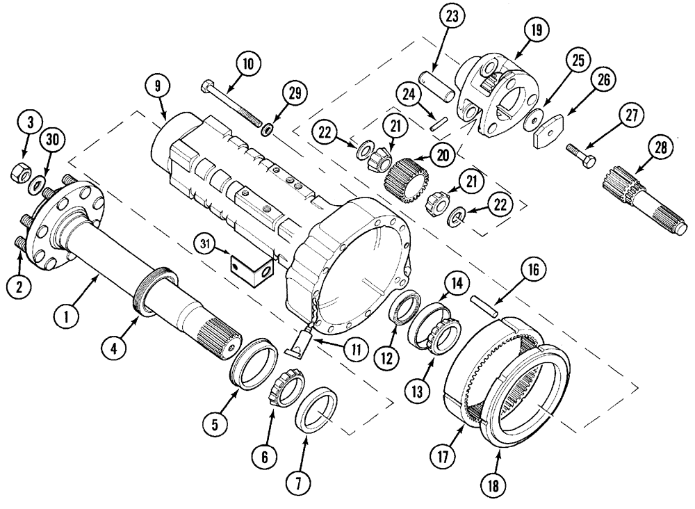 Схема запчастей Case IH CX50 - (06-25) - REAR AXLE, CARRIER AND CONNECTIONS (06) - POWER TRAIN