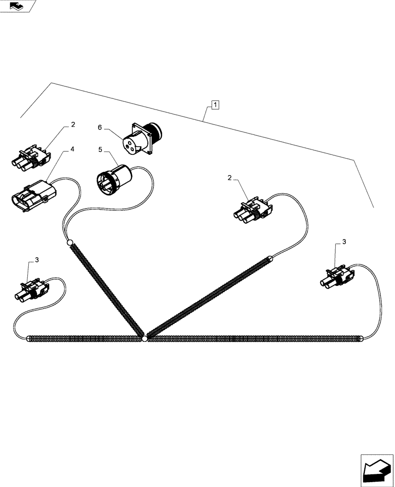 Схема запчастей Case IH 3016 - (88.058.05[04]) - WIRE HARNESS, 3016 ADAPTER KIT, 12 FT HEADER (88) - ACCESSORIES