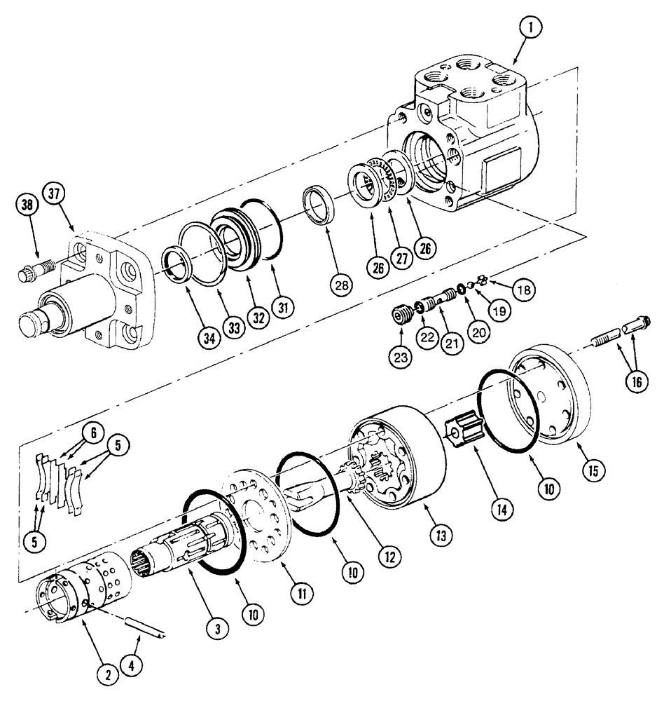 Схема запчастей Case IH 7230 - (5-018) - STEERING PUMP ASSEMBLY, 2-WHEEL DRIVE (05) - STEERING