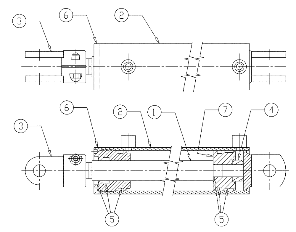 Схема запчастей Case IH 437 - (06-005) - CYLINDER, HYD, 2.5 INCH X 16 INCH Hydraulic Plumbing