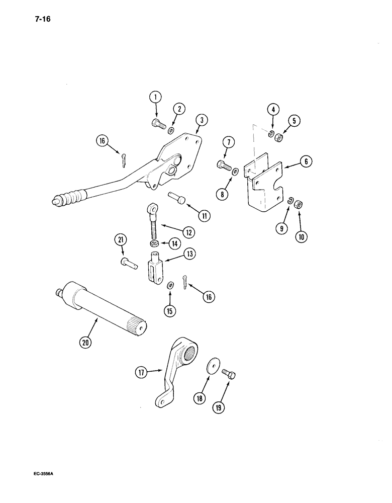 Схема запчастей Case IH 895 - (7-16) - PARK BRAKE LINKAGE, TRACTOR WITHOUT CAB (07) - BRAKES