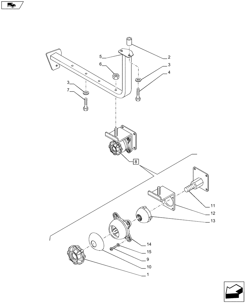 Схема запчастей Case IH PUMA 230 - (55.440.04) - RH ROOF BRACKET FOR EQUIPMENT MONITOR - BRACKET (VAR.720666) (55) - ELECTRICAL SYSTEMS