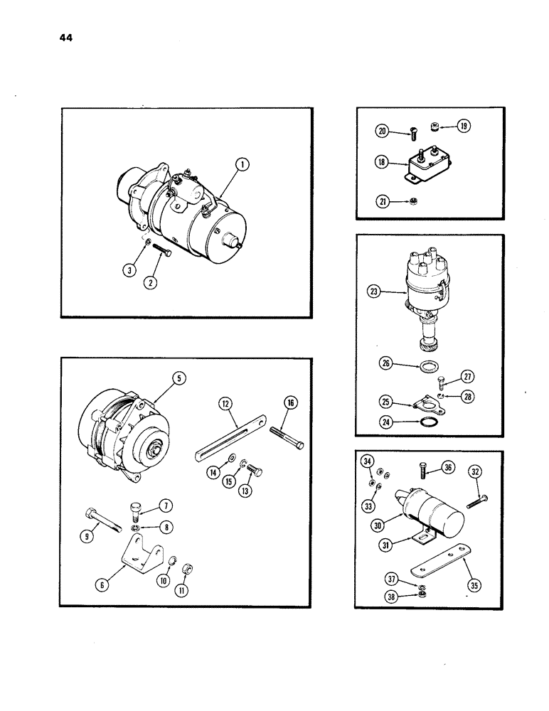 Схема запчастей Case IH 201 - (44) - ELECTRICAL EQUIPMENT MOUNTING 