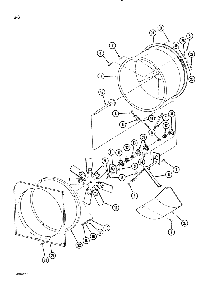 Схема запчастей Case IH 1620 - (2-06) - ROTARY AIR SCREEN (01) - ENGINE