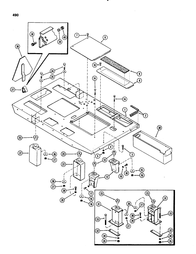 Схема запчастей Case IH 1070 - (0490) - PLATFORM (09) - CHASSIS/ATTACHMENTS