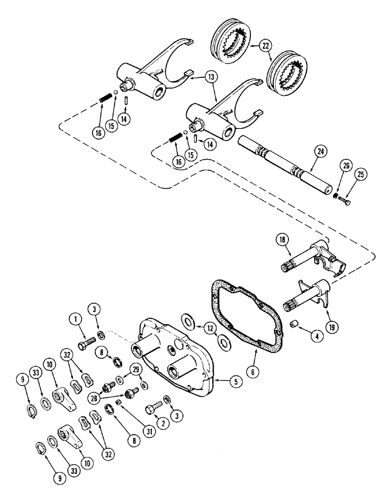 Схема запчастей Case IH 2394 - (6-020) - GEAR SHIFT MECHANISM (06) - POWER TRAIN