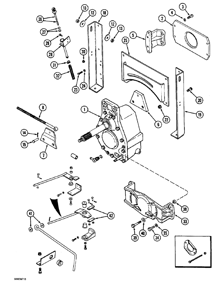 Схема запчастей Case IH 1660 - (9B-02) - ROTOR DRIVE, MOUNTING (14) - ROTOR, CONCANVES & SIEVE