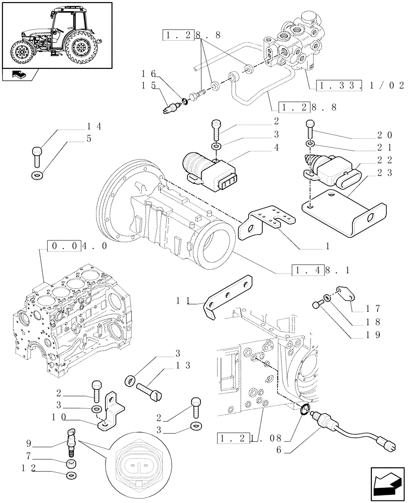 Схема запчастей Case IH FARMALL 85C - (1.75.0) - ELECTRIC CONTROLS (06) - ELECTRICAL SYSTEMS