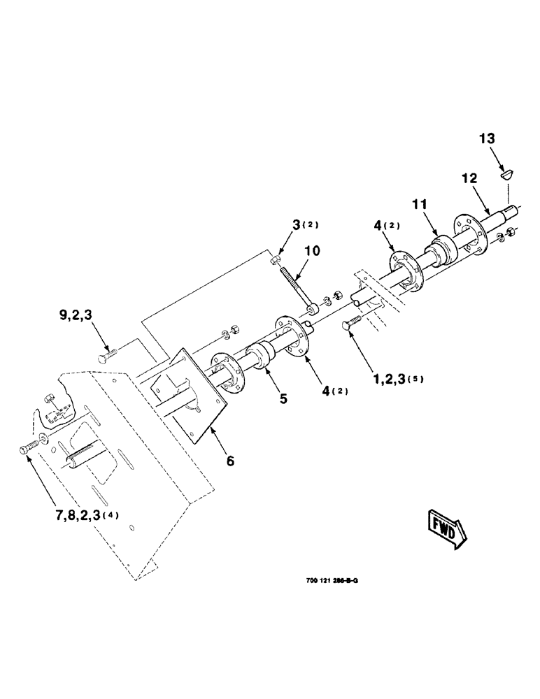 Схема запчастей Case IH 8820 - (2-10) - SICKLE DRIVE ASSEMBLY, RIGHT, 21 FOOT (09) - CHASSIS