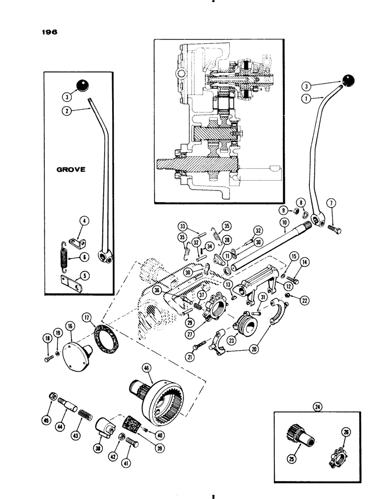 Схема запчастей Case IH 730 SERIES - (196) - P.T.O. BRAKE AND CONTROLS (06) - POWER TRAIN