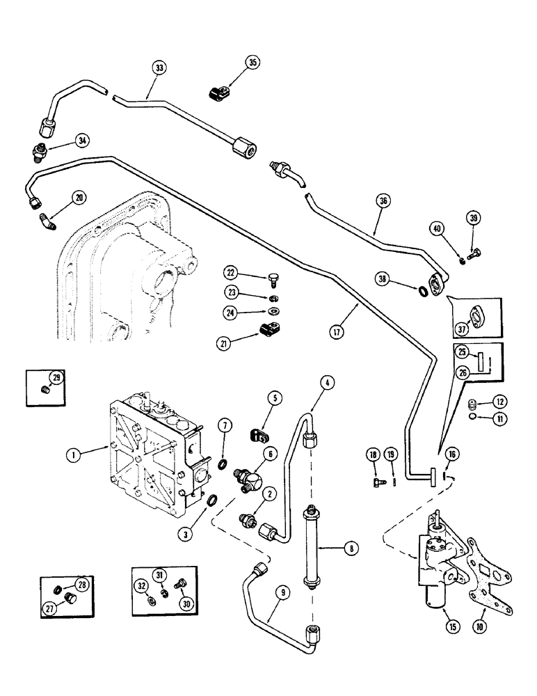 Схема запчастей Case IH 1370 - (166) - HYDRAULICS, P.T.O. PLUMBING (08) - HYDRAULICS