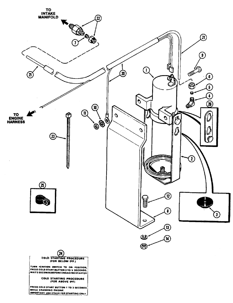 Схема запчастей Case IH 2470 - (020) - ETHER COLD START, J I CASE INSTALLED (02) - ENGINE