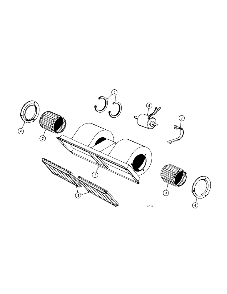 Схема запчастей Case IH 1470 - (186) - BLOWER GROUP ASSEMBLY, CAB (09) - CHASSIS