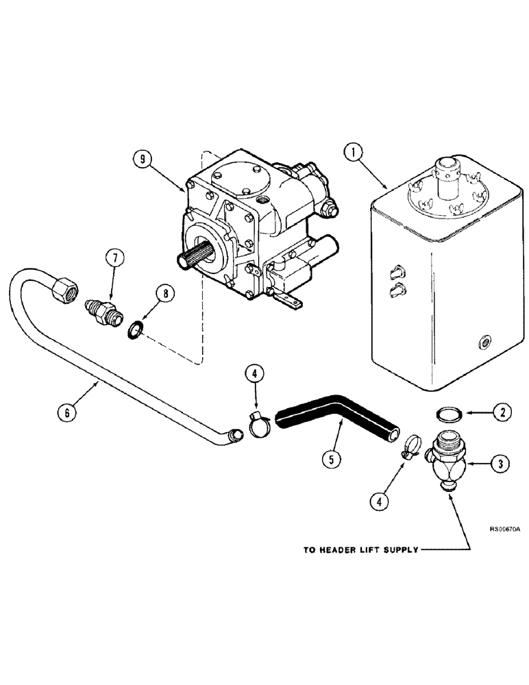 Схема запчастей Case IH 1680 - (8-06) - HYDROSTATIC PUMP SUPPLY SYSTEM (07) - HYDRAULICS