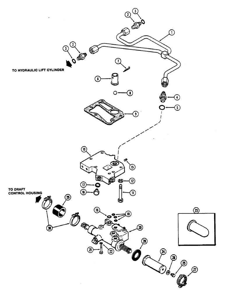 Схема запчастей Case IH 2390 - (8-308) - HITCH SYSTEM, DEPTH AND POSITION VALVE, MANIFOLD AND TUBES (08) - HYDRAULICS