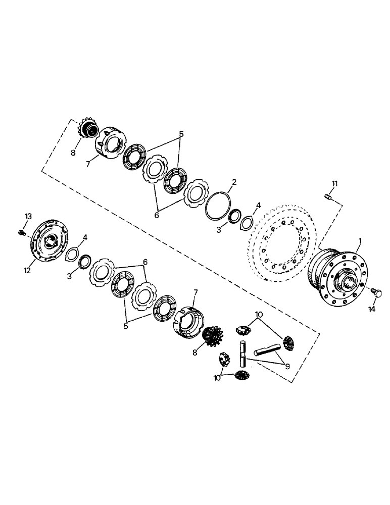 Схема запчастей Case IH 9110 - (04-92) - DIFFERENTIAL ASSEMBLY, MODEL AP-3445 ADJUSTABLE BAR (04) - Drive Train