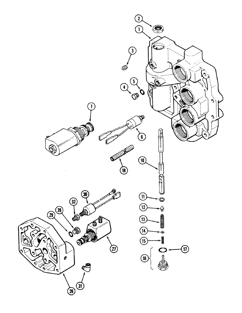 Схема запчастей Case IH 2594 - (6-006) - HYDRAULIC MANIFOLD ASSEMBLY, ELECTRIC SHIFT (06) - POWER TRAIN