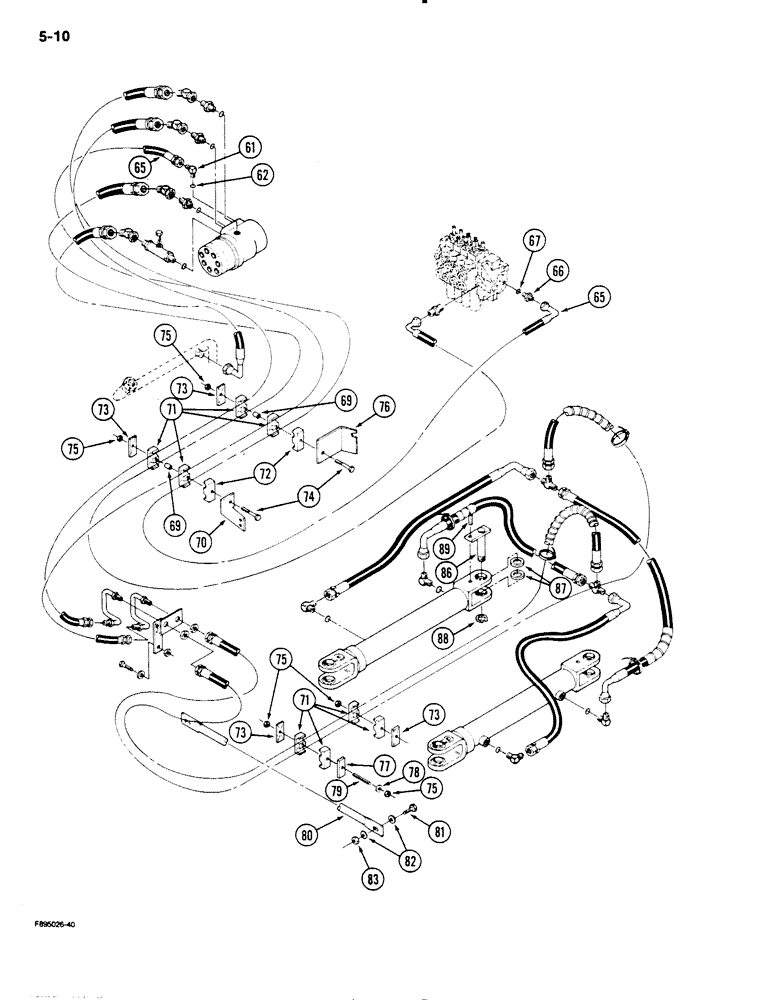 Схема запчастей Case IH 9130 - (5-10) - STEERING SYSTEM HYDRAULICS, WITHOUT STEERABLE AXLE, [CONT] (05) - STEERING