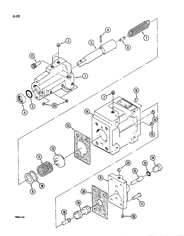 Схема запчастей Case IH 9280 - (6-026) - POWER SHIFT TRANSMISSION ASSEMBLY CLUTCH CONTROL VALVE ASSEMBLY (06) - POWER TRAIN