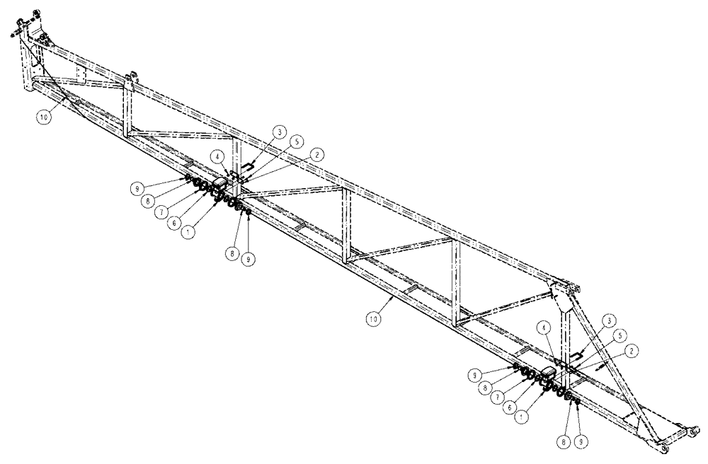 Схема запчастей Case IH SPX3320 - (09-073) - BOOM VALVE PLUMBING, MID, LO-FLOW Liquid Plumbing