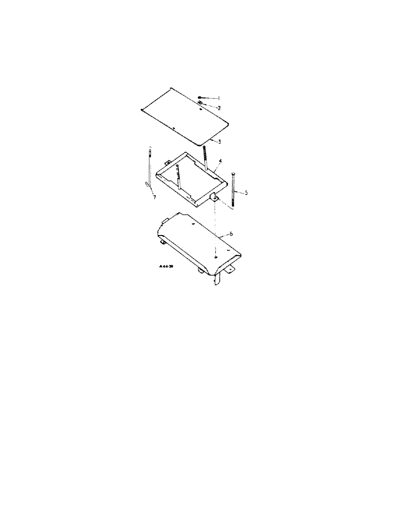 Схема запчастей Case IH 2350 - (3-10A[A]) - BATTERY TRAY, PETROL (04) - ELECTRICAL SYSTEMS