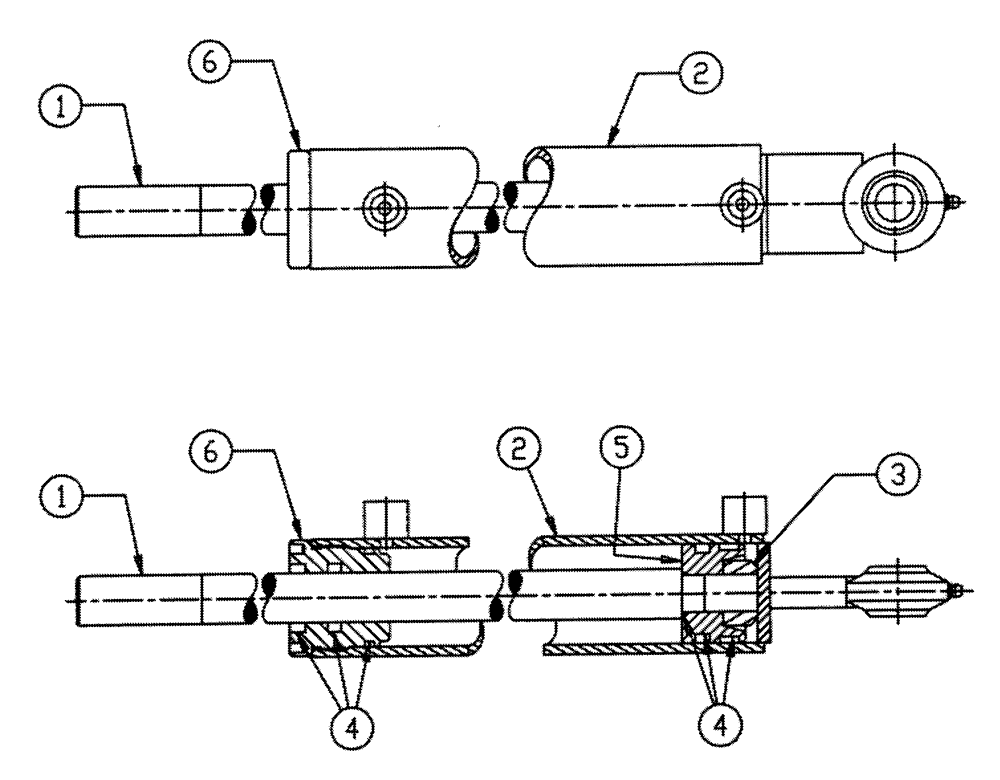 Схема запчастей Case IH FLEX-AIR - (07-001) - CYLINDER, 2" B X 10" S, W/UNIBALL Hydraulic Components