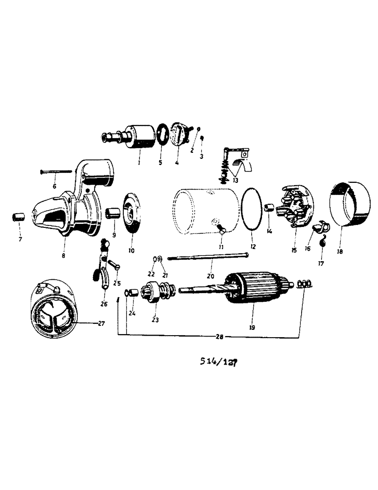 Схема запчастей Case IH 2400 - (08-46) - STARTER MOTOR, BOSCH (06) - ELECTRICAL