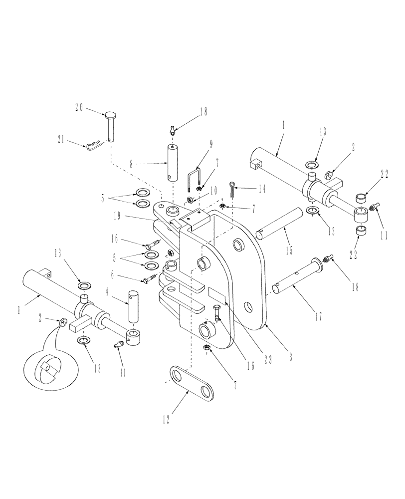 Схема запчастей Case IH 716392006 - (13) - SWING POST & SWING CYLINDERS 