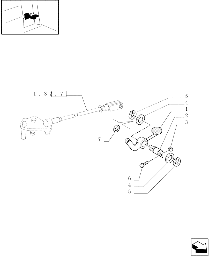 Схема запчастей Case IH JX1095N - (1.92.32) - 2WD DIFFERENTIAL LOCK CONTROL PEDAL (10) - OPERATORS PLATFORM/CAB