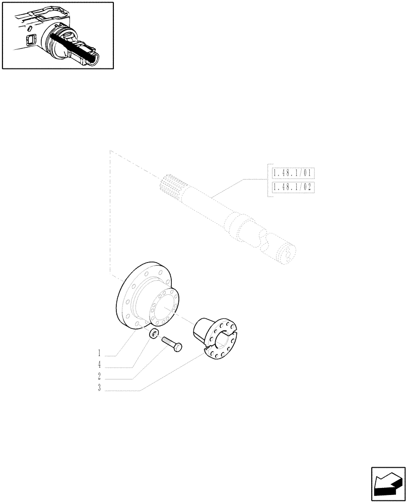 Схема запчастей Case IH PUMA 195 - (1.48.1/04) - (VAR.438) EXTERNAL HUB FOR TWIN WHEELS WITH STEEL RIMS (05) - REAR AXLE