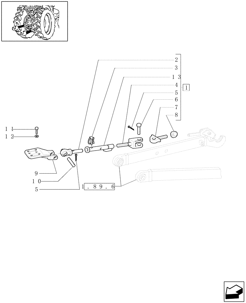 Схема запчастей Case IH PUMA 180 - (1.89.9) - LATERAL STABILIZERS (09) - IMPLEMENT LIFT