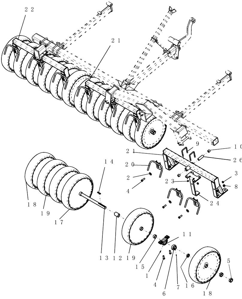 Схема запчастей Case IH ATX700 - (06.050.1) - PACKER, INNER WING - 10" SPACING Packer Gang Assemblies and Frames