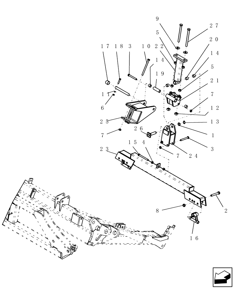 Схема запчастей Case IH ATX400 - (6.070.1) - GANG FRAME ADJUSTOR ASSEMBLY - CENTER Packer Gang Assemblies and Frames