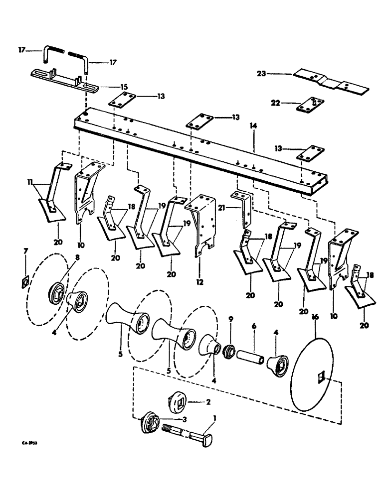 Схема запчастей Case IH 500 - (Q-11) - FRONT AND REAR GANGS AND DISK, 1971 AND SINCE 