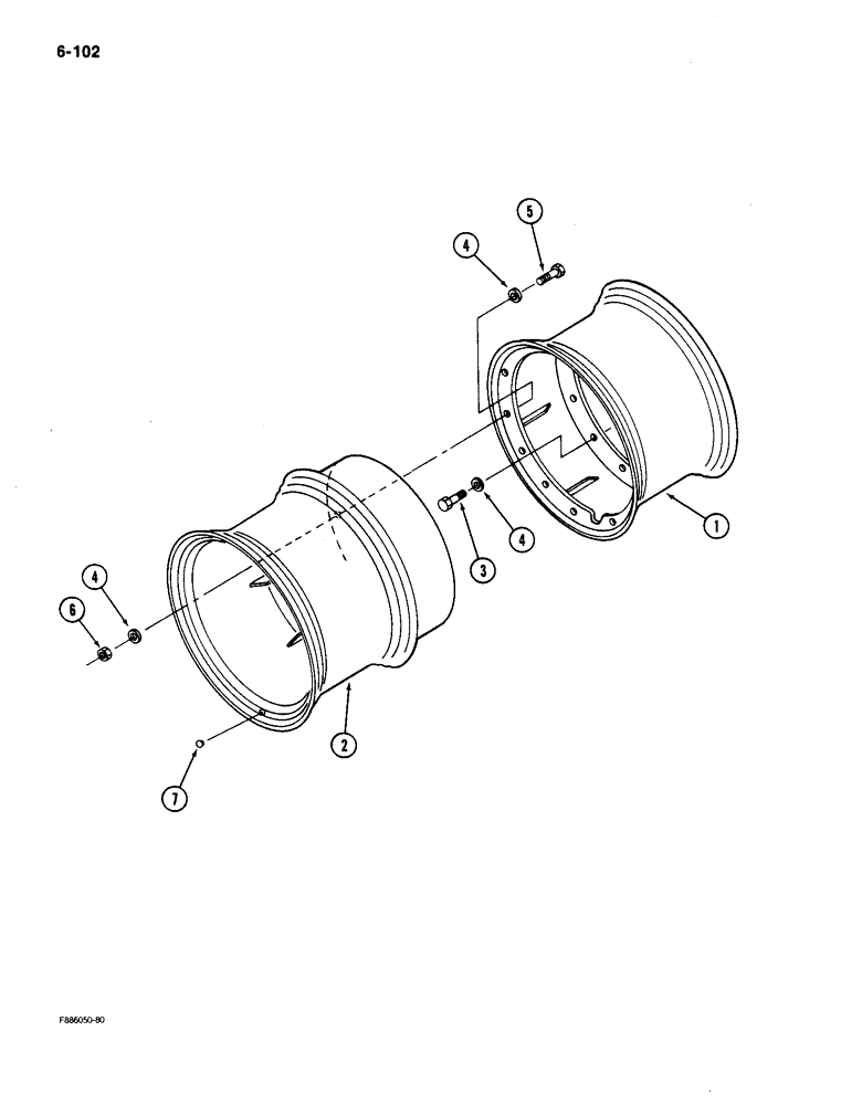 Схема запчастей Case IH 9150 - (6-102) - WHEELS, HUB BOLTED DUALS (06) - POWER TRAIN