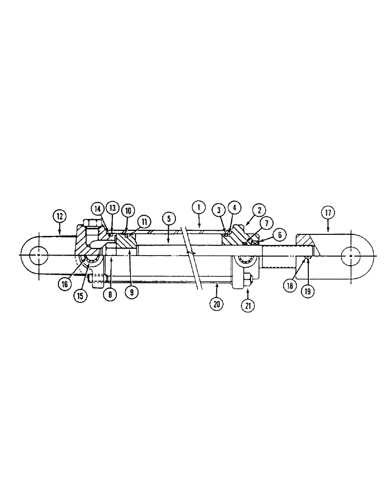 Схема запчастей Case IH 4500 - (8-036) - HYDRAULIC CYLINDER, WITH FRONT AND REAR PORTS, 2-1/2 ID X 8 INCH STROKE, IH (08) - HYDRAULICS