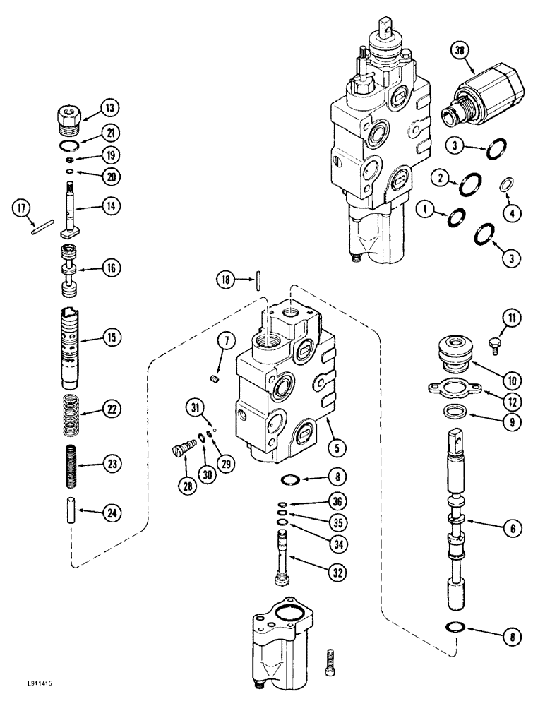 Схема запчастей Case IH 9350 - (8-82) - PRIORITY REMOTE HYDRAULIC VALVE KIT, WITH LOAD CHECK (08) - HYDRAULICS