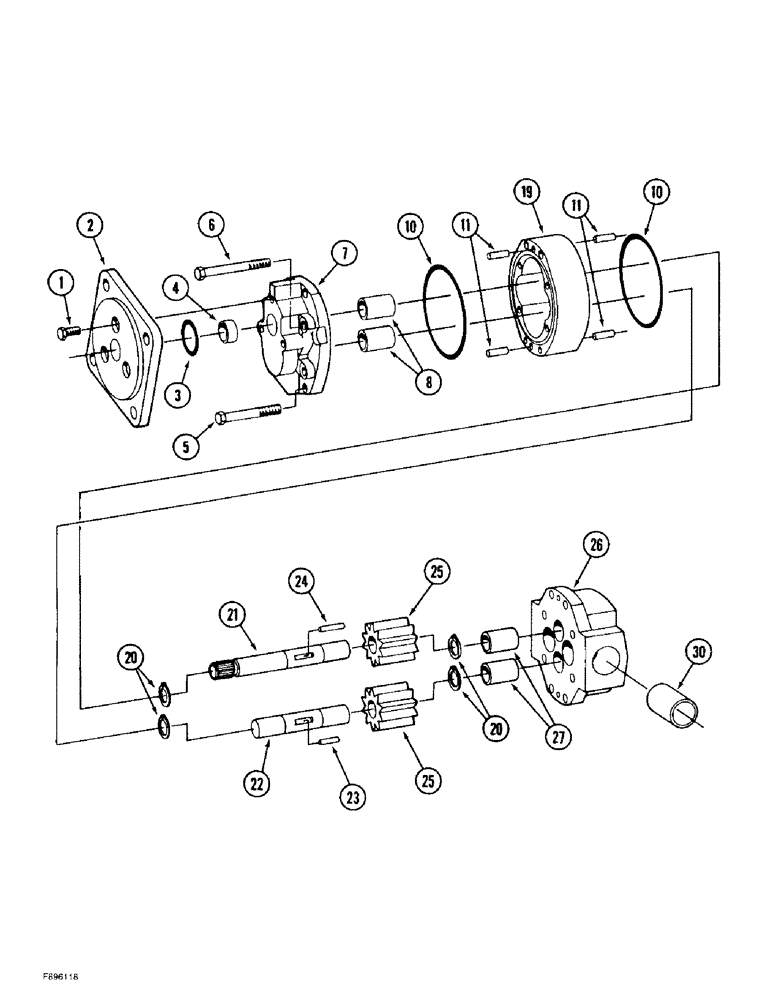 Схема запчастей Case IH 9350 - (6-032) - POWER SHIFT TRANSMISSION ASSEMBLY, LUBRICATION PUMP ASSEMBLY (06) - POWER TRAIN