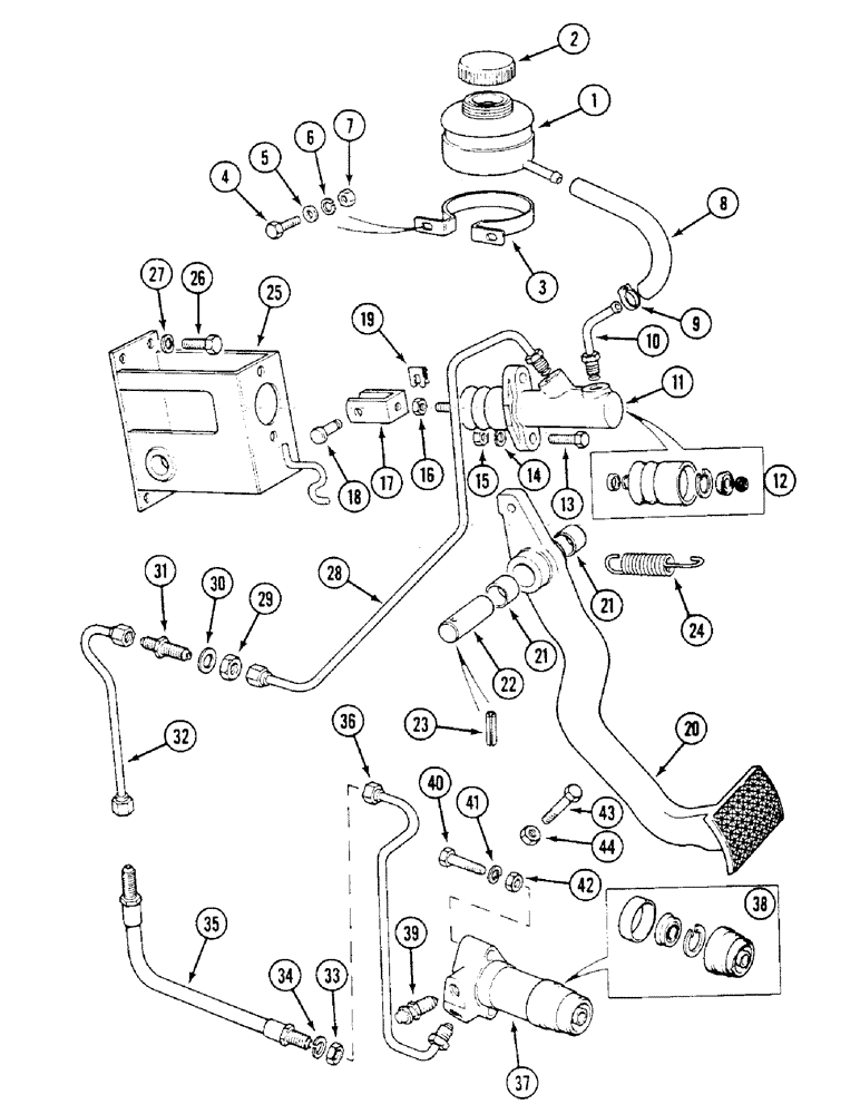 Схема запчастей Case IH 1294 - (6-140) - TRANSMISSION CLUTCH RELEASE MECHANISM, TRACTORS WITH CAB (06) - POWER TRAIN