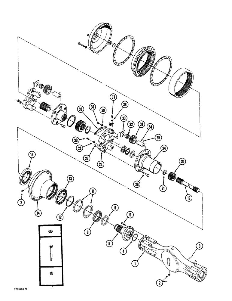 Схема запчастей Case IH STEIGER - (6-74) - AXLE ASSEMBLY, HOUSING AND WHEEL END, K598.60/70 SERIES (06) - POWER TRAIN