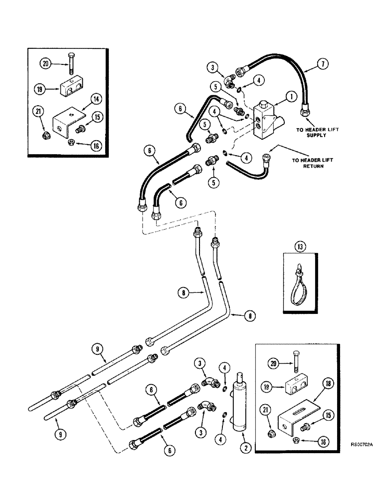 Схема запчастей Case IH 1680 - (8-70) - FEEDER CLUTCH SYSTEM, CONCEPTS CONTROL (07) - HYDRAULICS