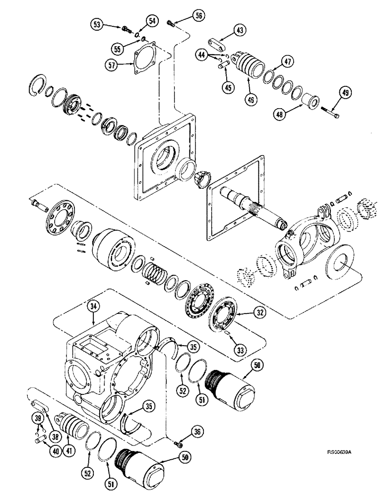 Схема запчастей Case IH 1680 - (6-50) - HYDROSTATIC MOTOR, TWO SPEED, PRIOR TO P.I.N. JJC0044502 (CONTD) (03) - POWER TRAIN