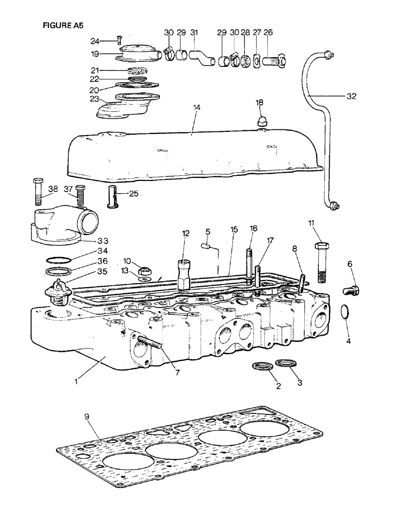 Схема запчастей Case IH 1410 - (A05-1) - ENGINE, CYLINDER HEAD, 1410, 1410Q, 1410SK, 1412, 1412Q,1412G,1412SK (01) - ENGINE