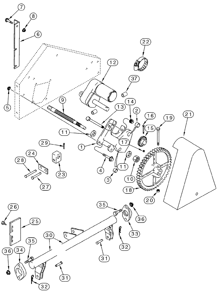 Схема запчастей Case IH 2388 - (09B-13) - CONCAVES - CONTROL (14) - ROTOR, CONCANVES & SIEVE