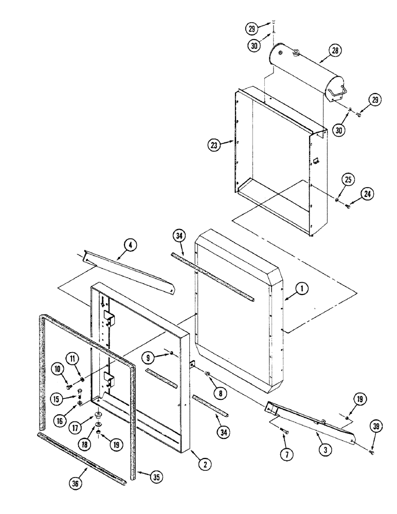 Схема запчастей Case IH STEIGER - (2-02) - RADIATOR MOUNTING (02) - ENGINE