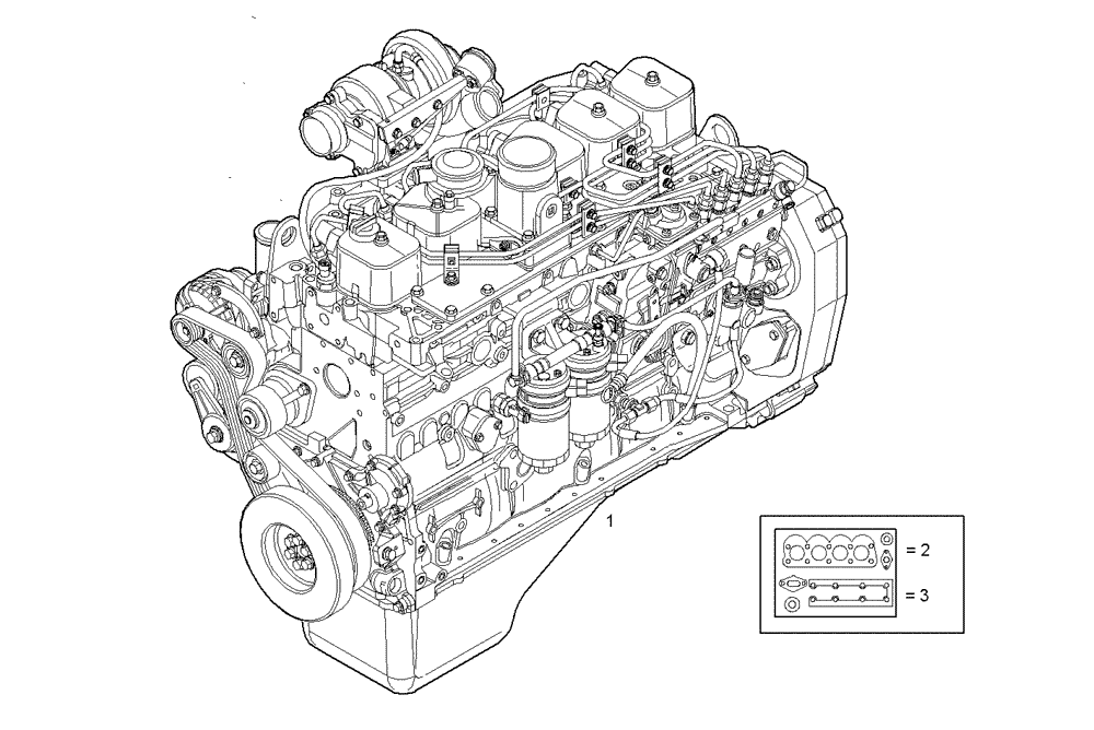 Схема запчастей Case IH F4GE0684C D600 - (0100.205) - COMPLETE ENGINE 