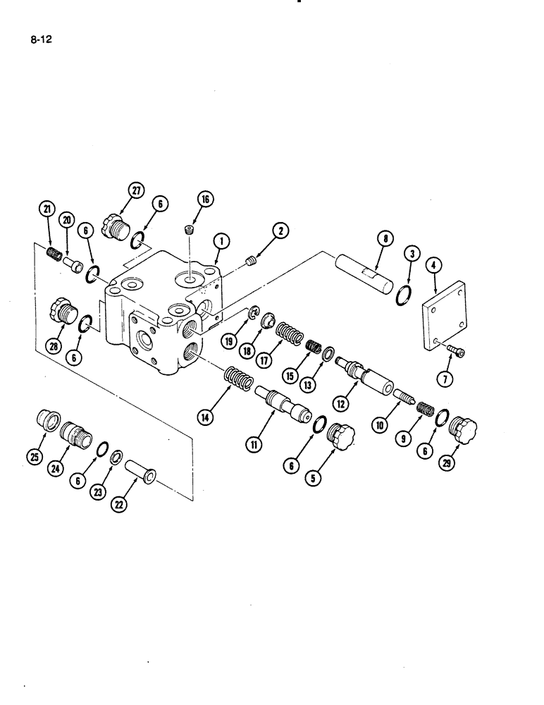 Схема запчастей Case IH 275 - (8-12) - FLOW DIVIDER VALVE (08) - HYDRAULICS